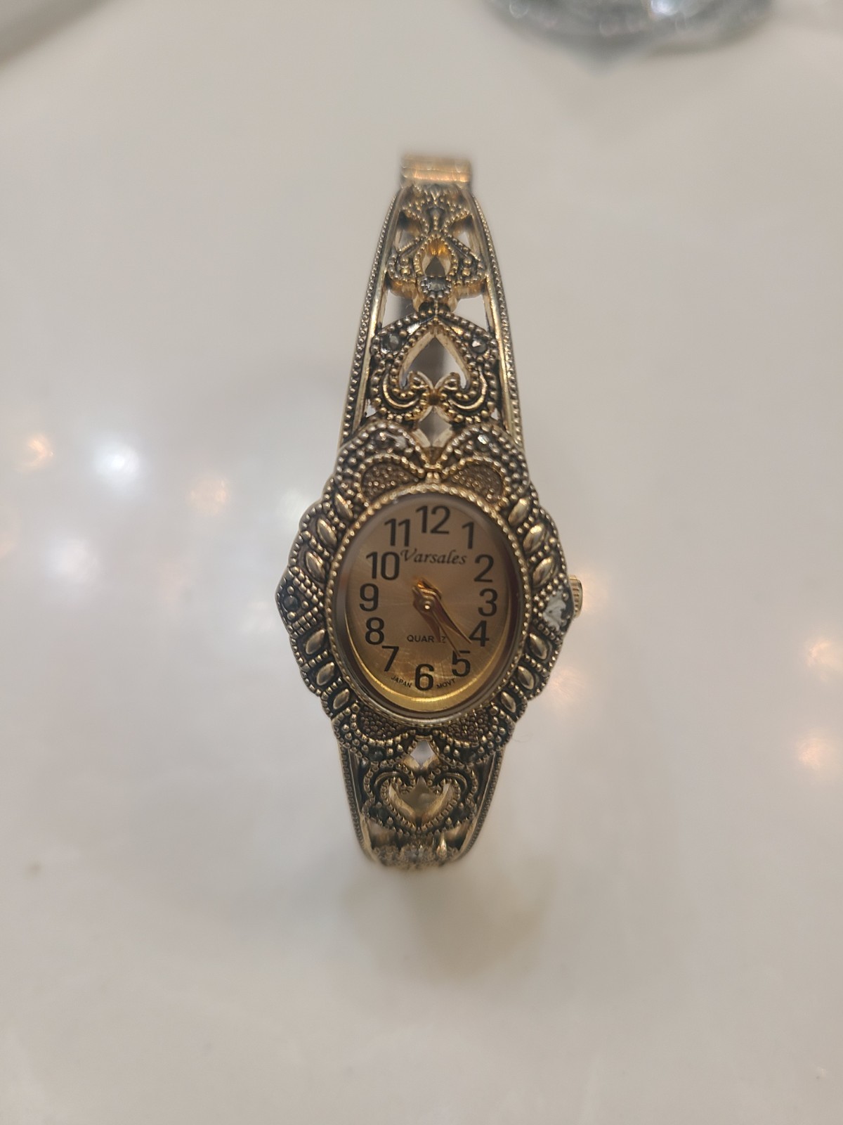 Marcasite & Gold-plated varsales Watch