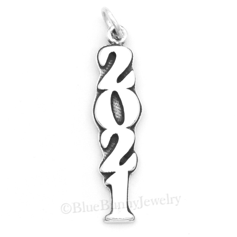 2021 Sterling Silver Charm 925 pendant .925 new year charm vertical