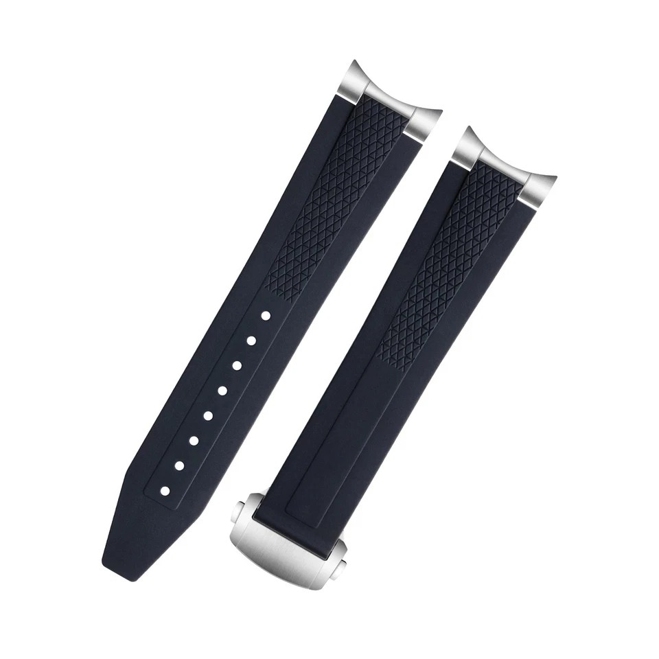 21 22mm FKM Rubber Watch Strap For Longines CONQUEST Series L3.830 L3.835