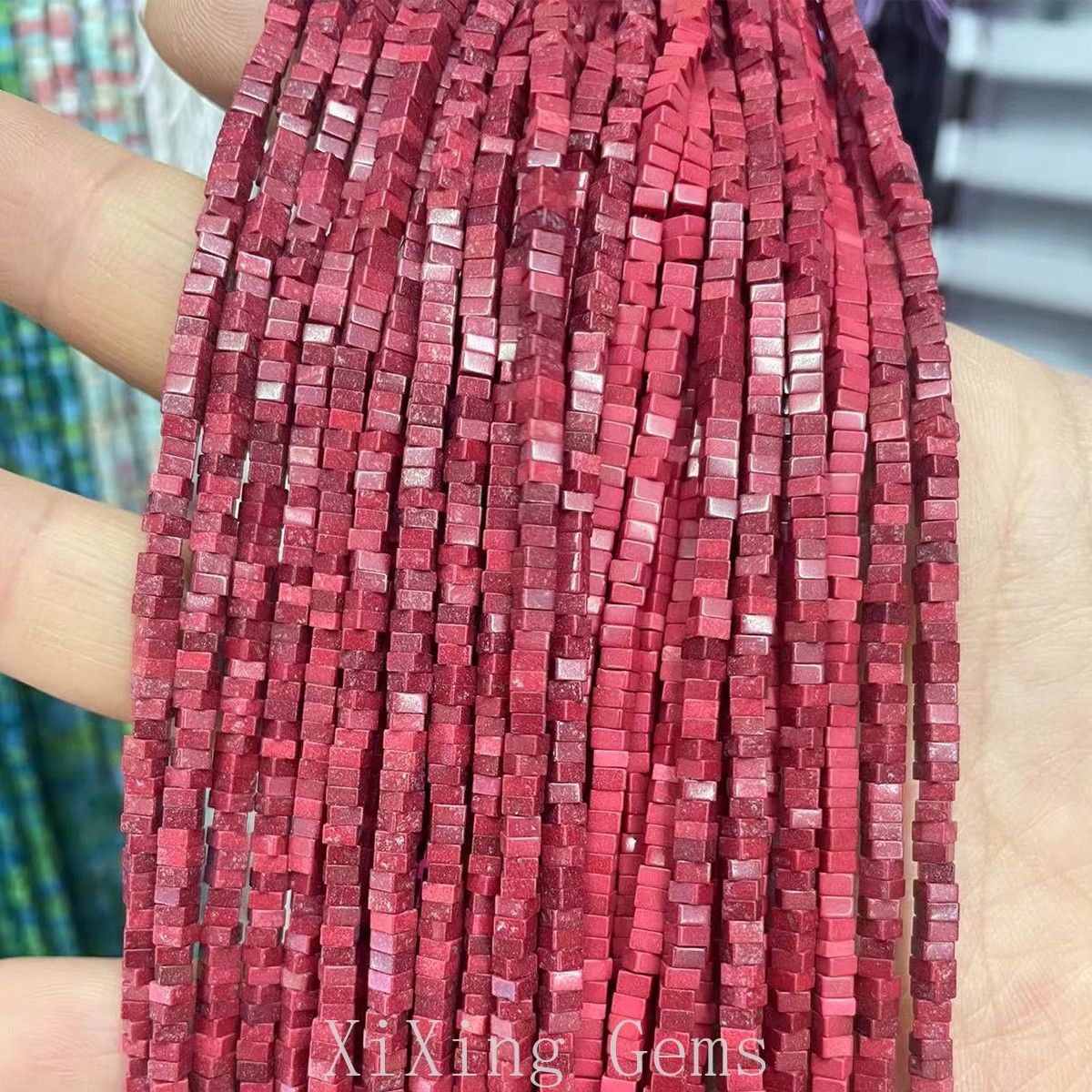 1x2mm Coral Red Turquoise Flat Square Disc Spacer Beads for Jewelry Making DIY