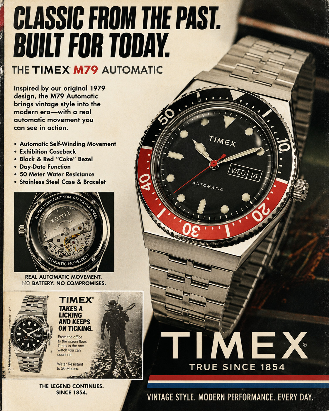 Timex M79 Automatic “Coke” NEW READY TO SHIP TODAY