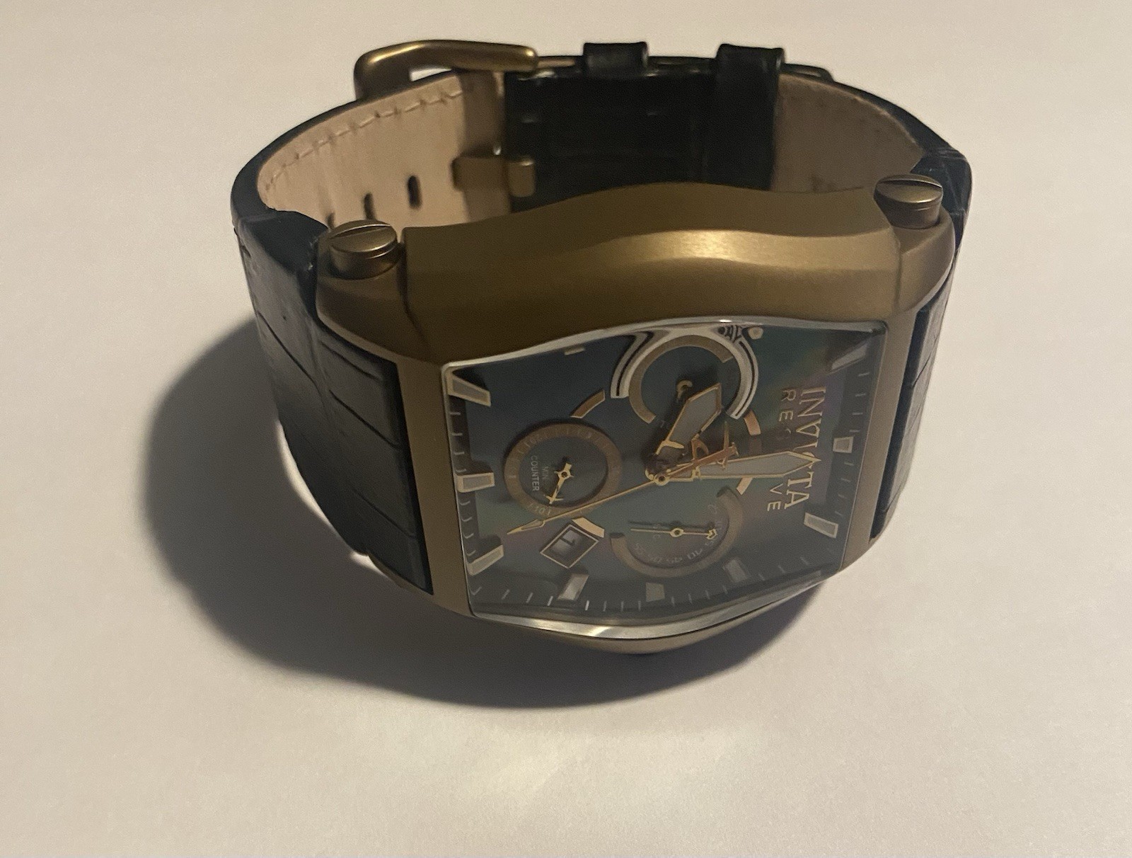 Invicta Men’s Watch Beige/ Brown Leather Band Reserve Model 33383