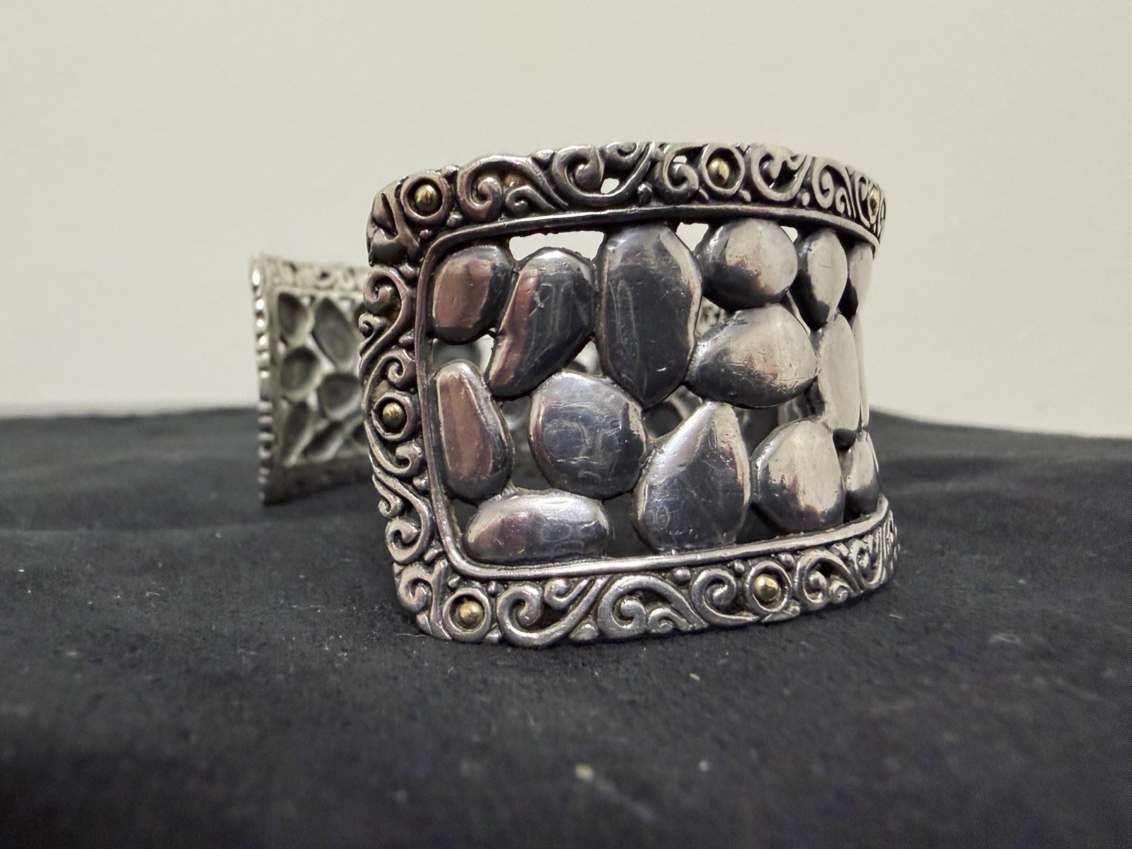 EFFY 18k gold & .925 sterling silver cuff bracelet