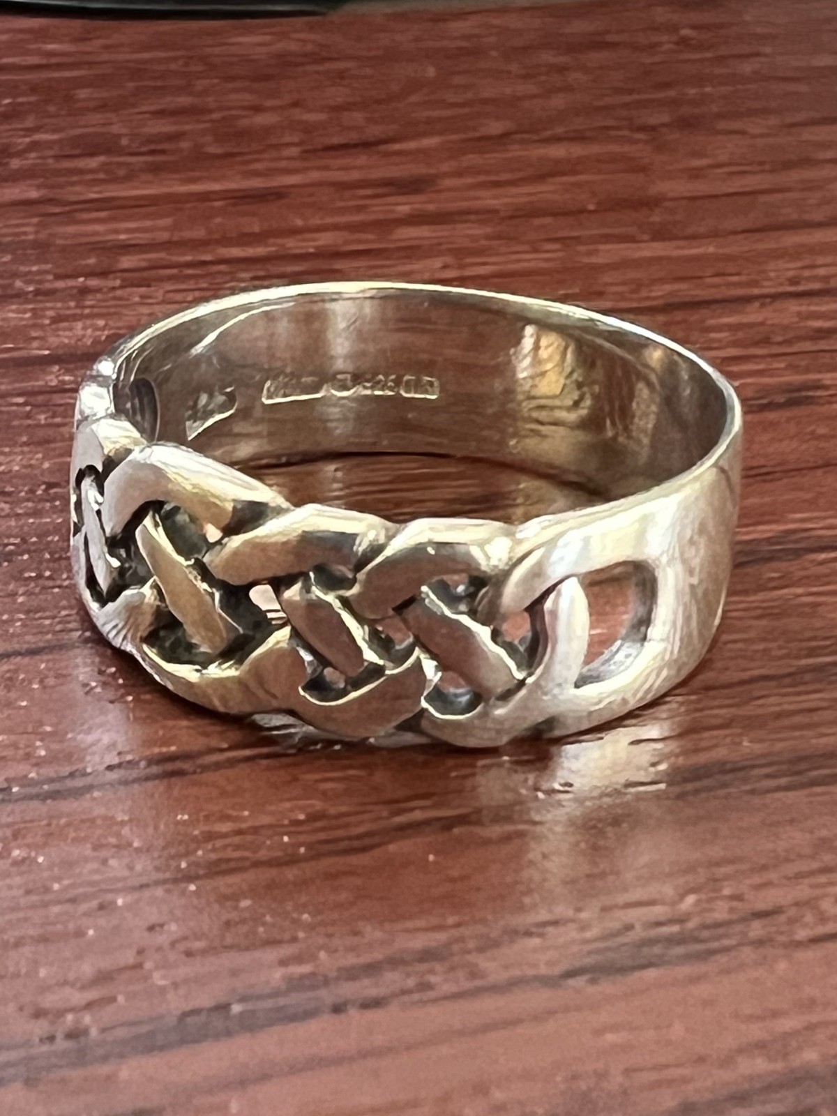Celtic Knotwork Sterling Silver 925 Peter Stone Ring size 7 New