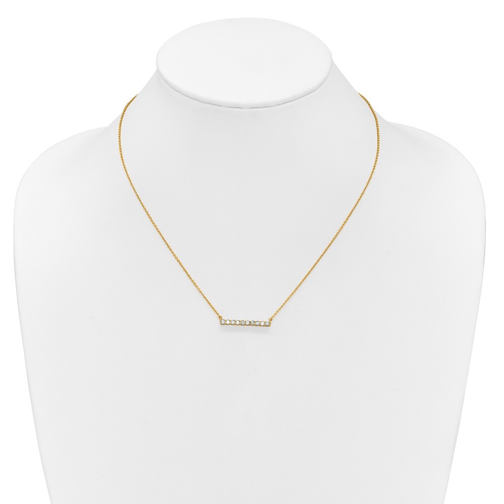 14k Yellow Gold 1/2 carat Lab Grown Diamond Bar Pendant Necklace 18″ VS/SI, G