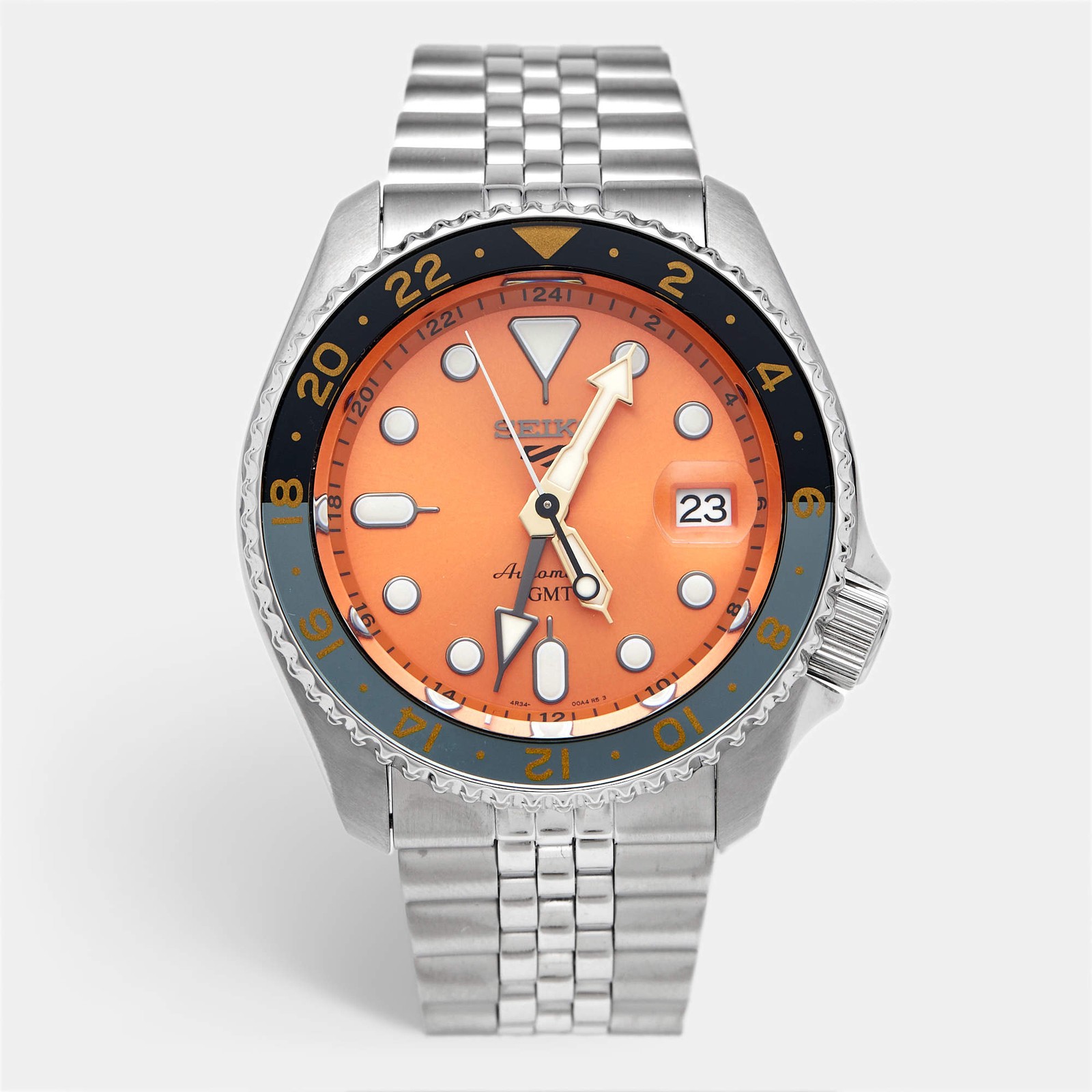 Seiko 5 sports SSK005K1 Orange Dial Stainless Steel Mens Wristwatch 42.5 mm