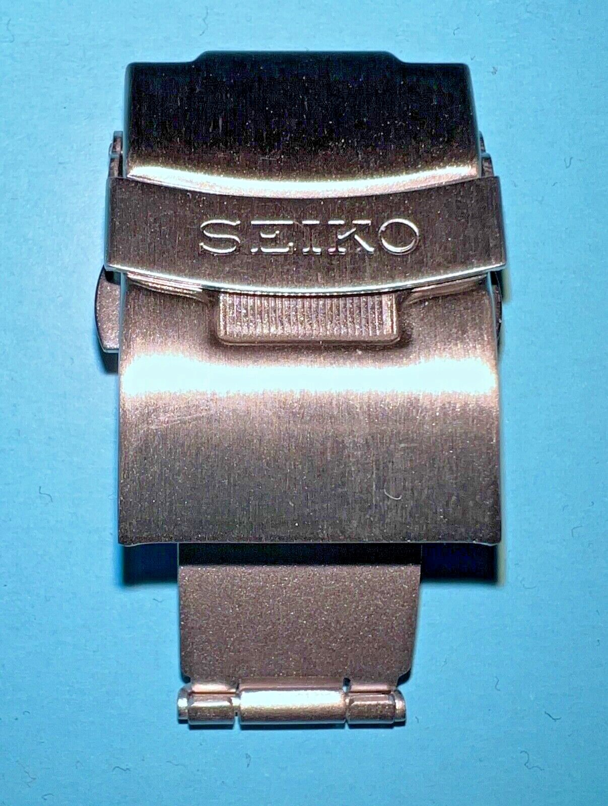 Replacement Seiko 16 to 22mm Folding Clasp with Lock and Safety Bracelet Buckle