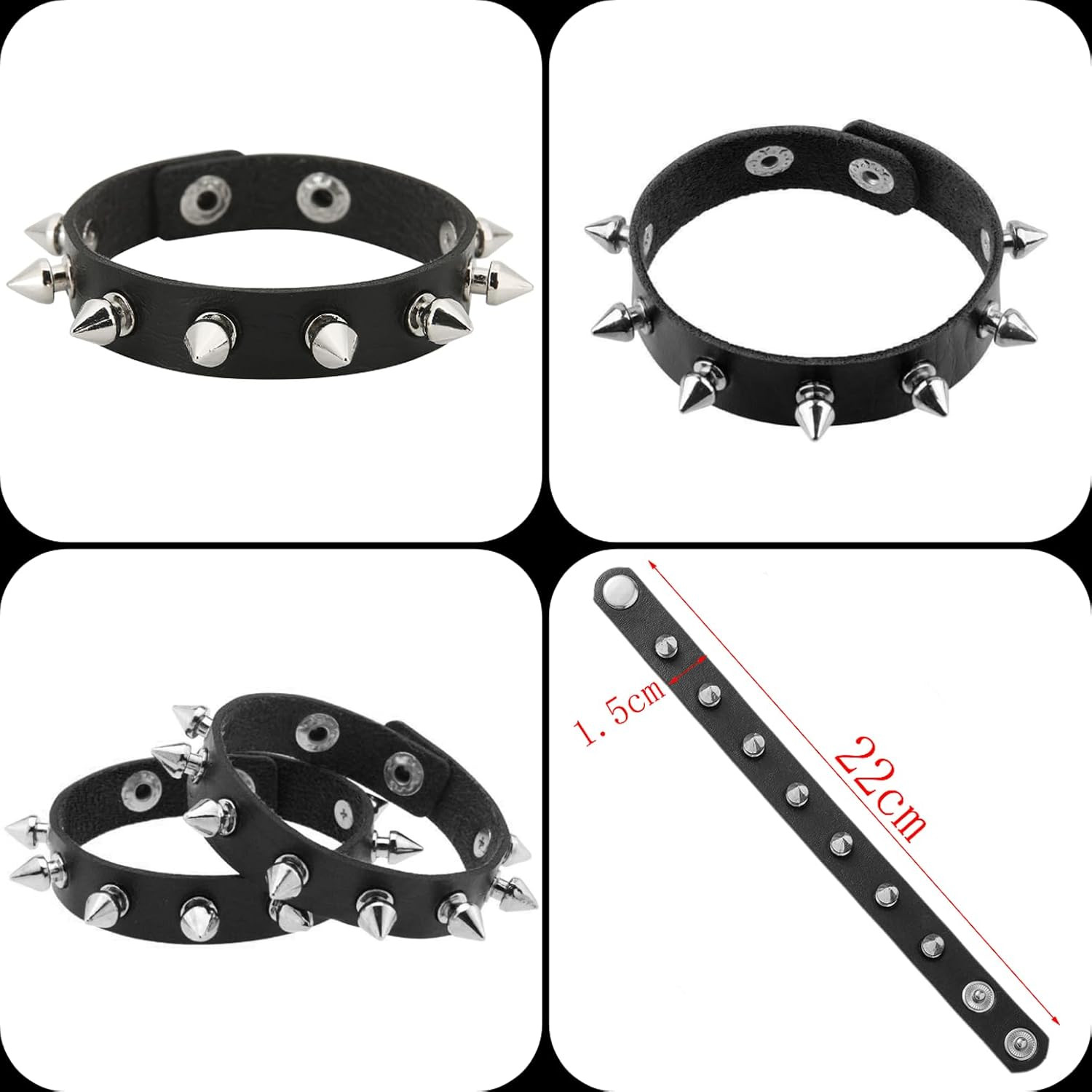 Emo Y2K Indie Grunge Studs Spiked Bracelet Goth Jewelry Accessories for Cool Roc