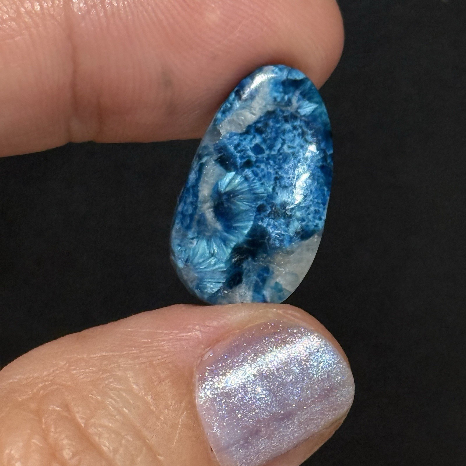 7.85ct 20.7×12.2x3mm Rare Blue Plancheite Cuprite Shattuckite Calcite Cabochon