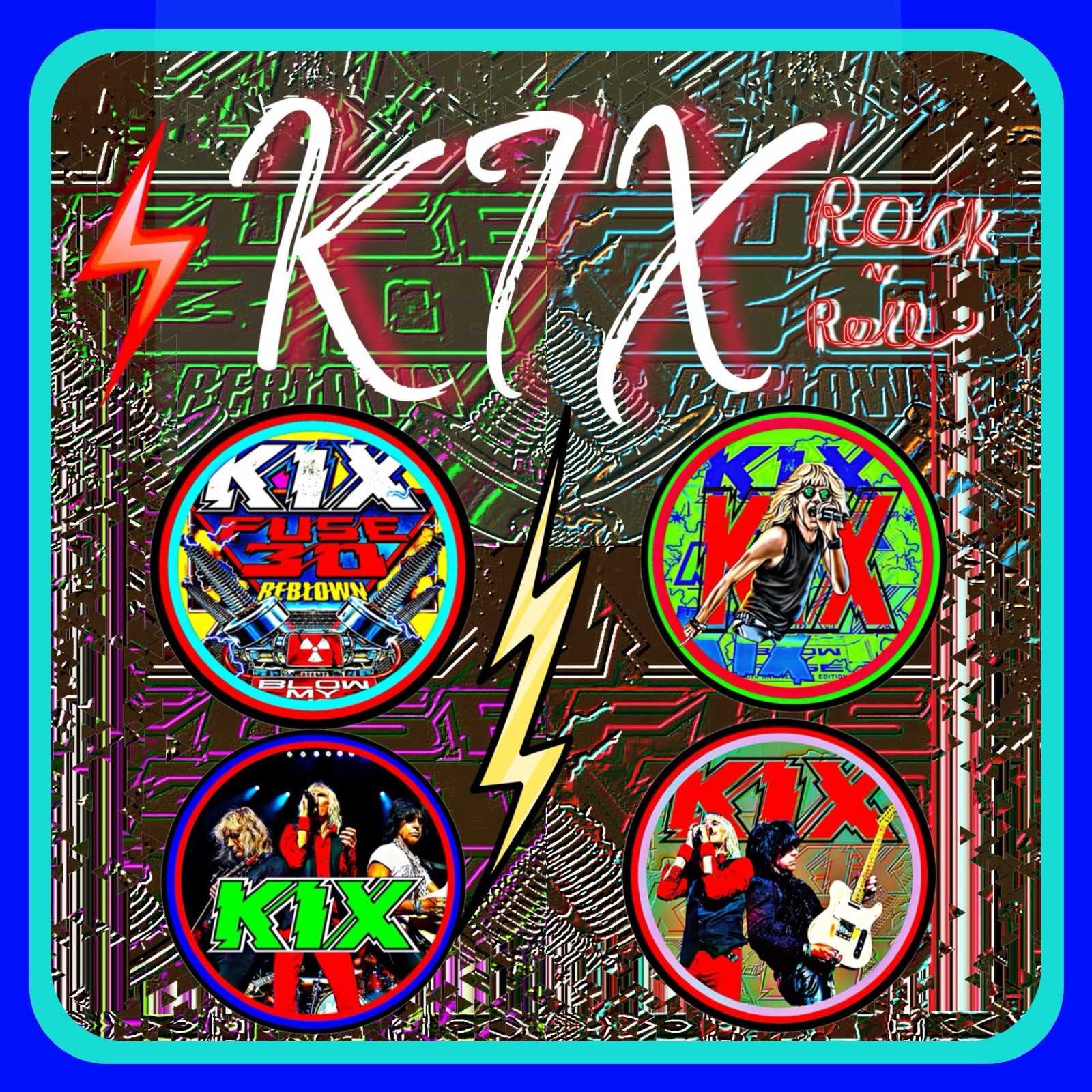 KIX 🇺🇸 ROCK YOUR FACE OFF🇺🇸 FOUR SMALL PINS