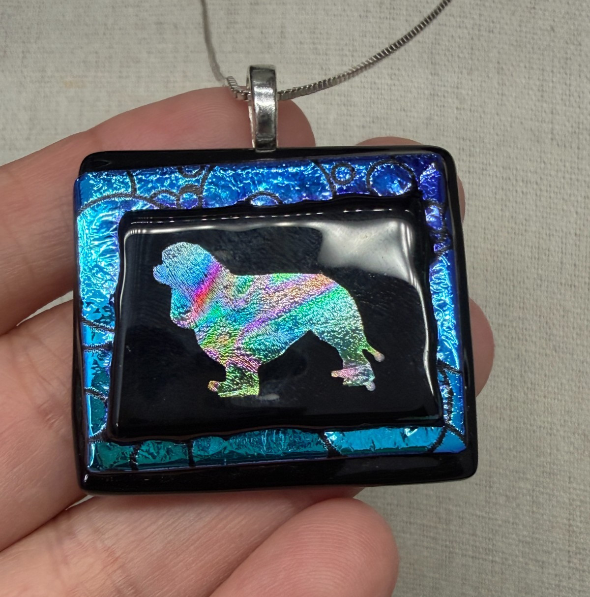 Vintage Handmade Dichroic Glass Pendant Artisan Release 2006 Original