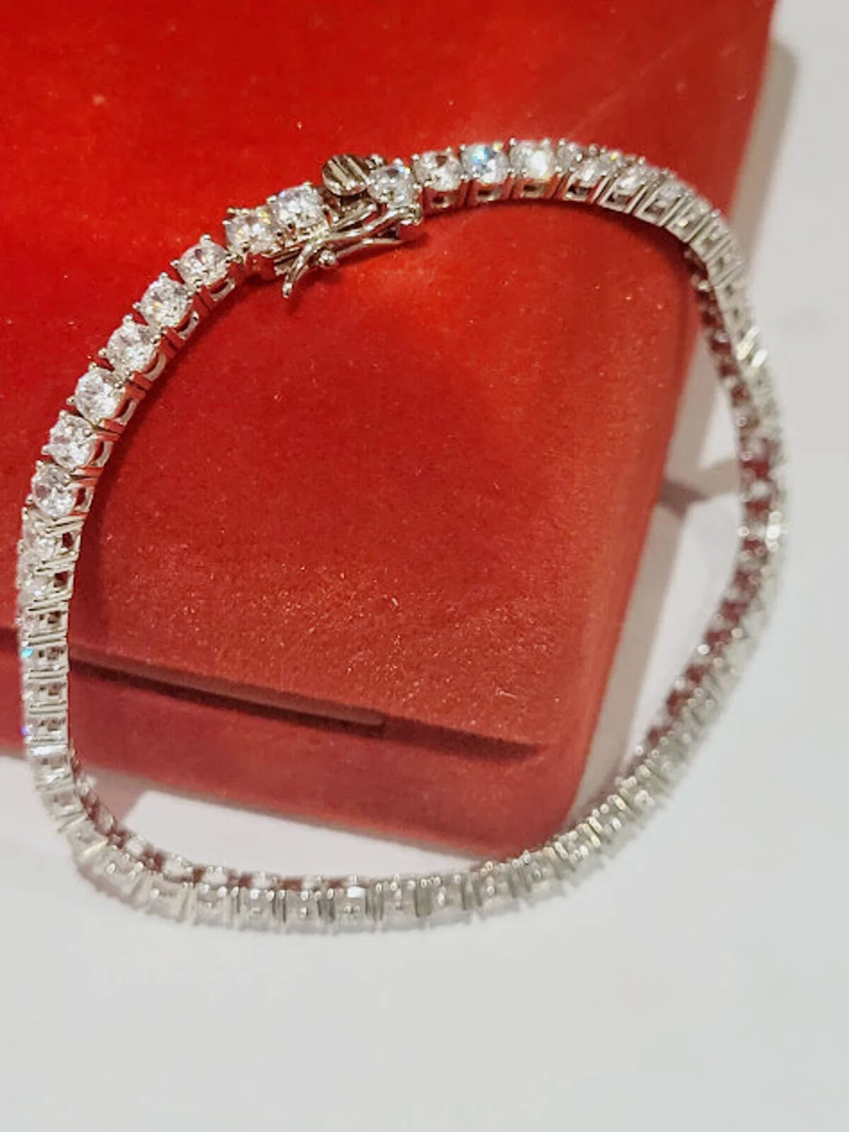 Round Cut 6.60Ct GDGL GH/SI Natural Diamond Tennis Bracelet In 14K White Gold