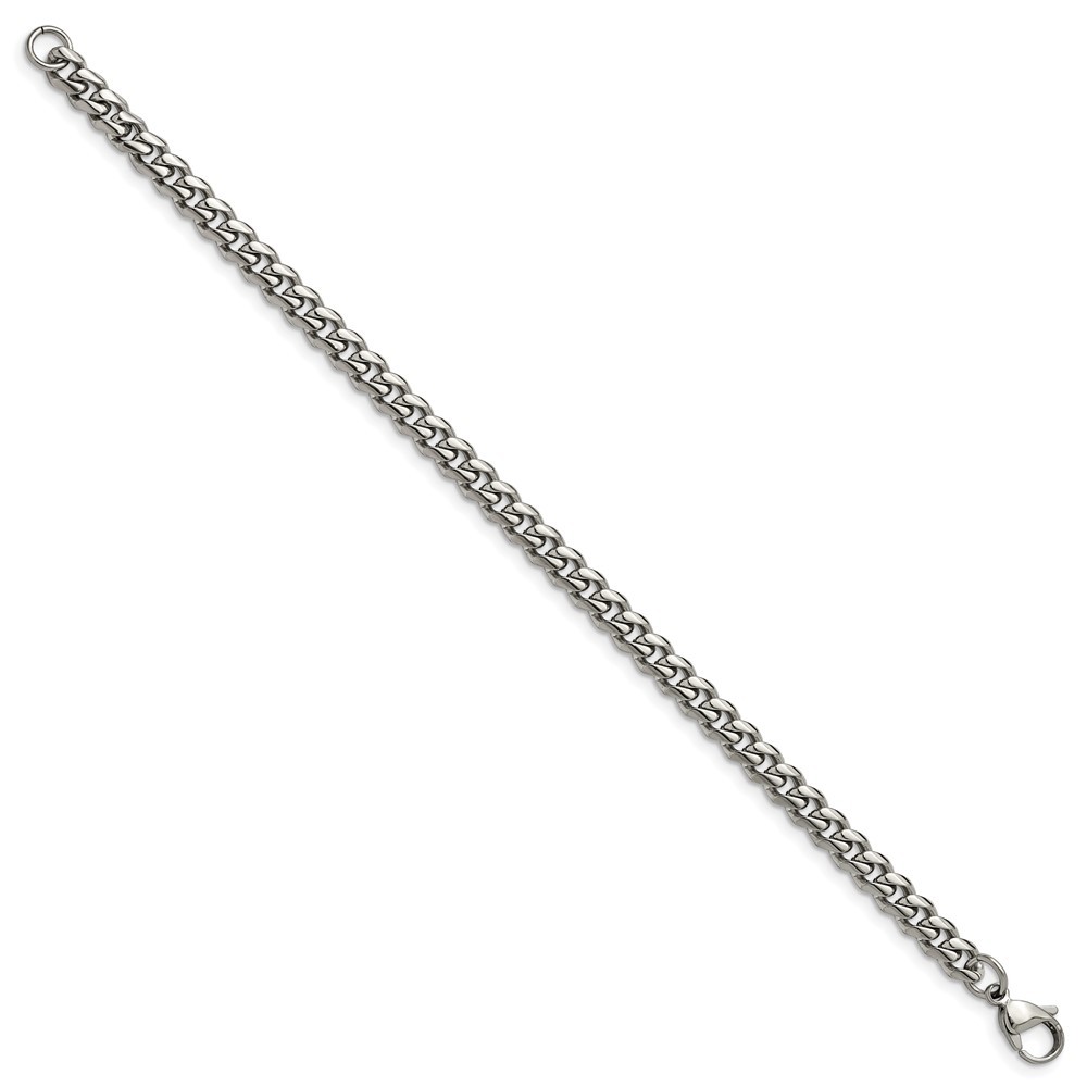 Stainless Steel Polished 6mm 8.25in Curb Bracelet 8.25 inches