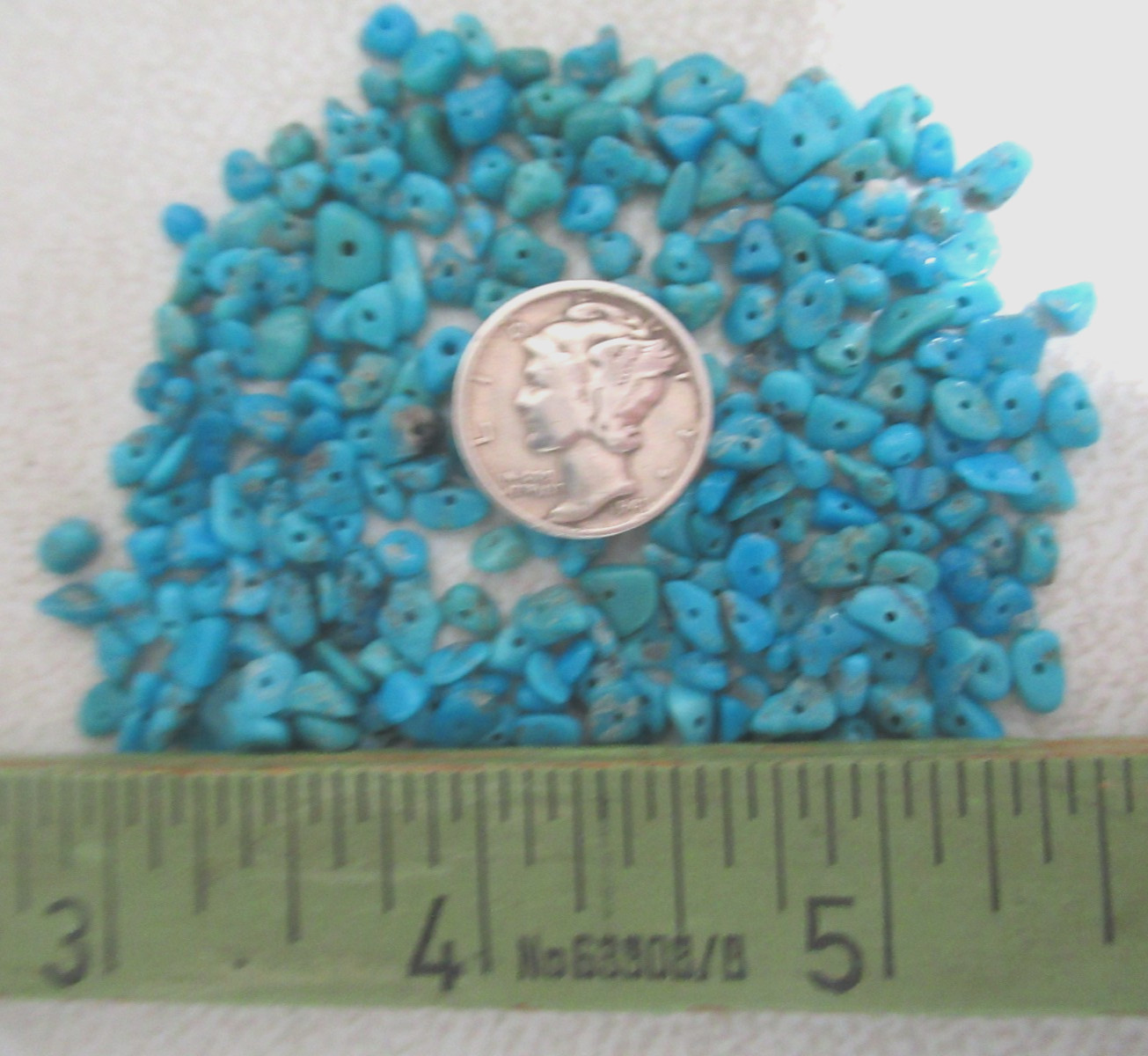 SLEEPING BEAUTY TURQUOISE 1/2 OZ SM DRILLED NUGGETS 4 X 4mm to 8 X 3mm #834
