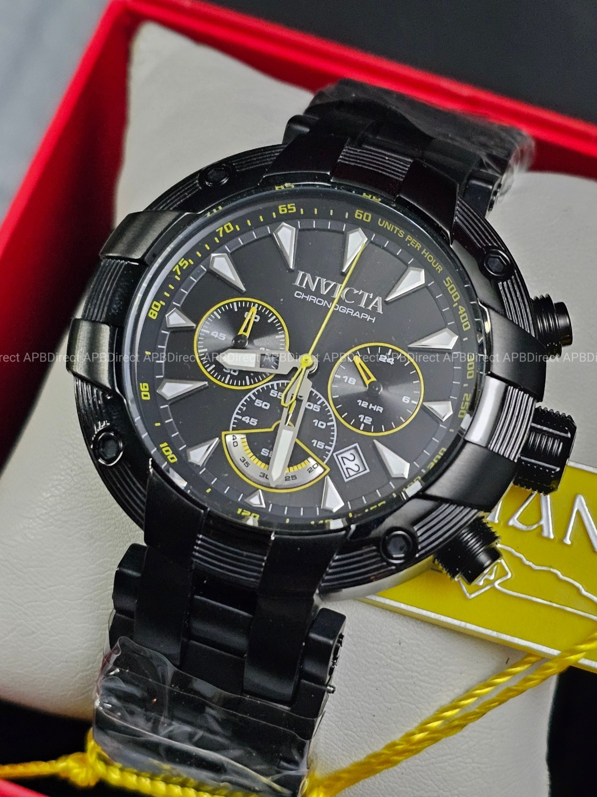 Invicta – SUBAQUA – Chronograph Black Yellow LUME Flame-Fusion Mens watch