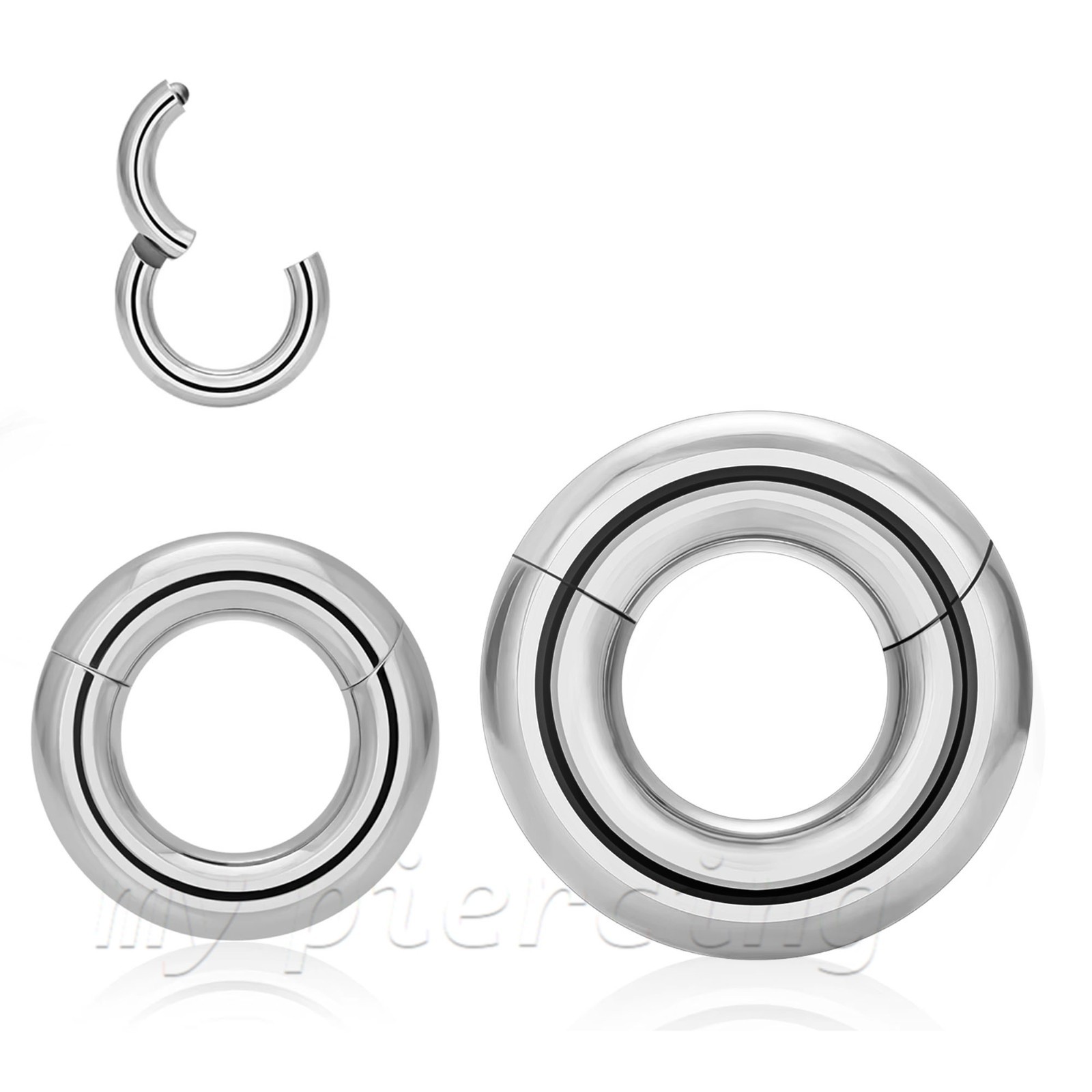 20g-00g Hinged Clicker Segment Ring Surgical Steel Earring Nose Ring Lip Septum