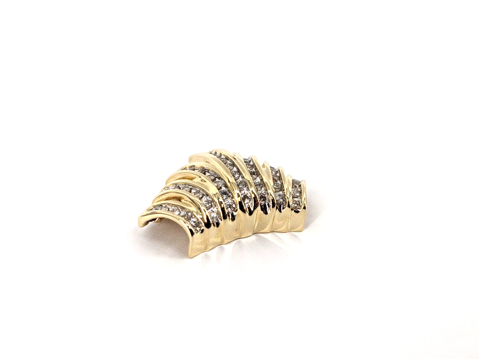 14KT Yellow Gold 2.80dwt Diamonds Crown Pendant 0.50cttw