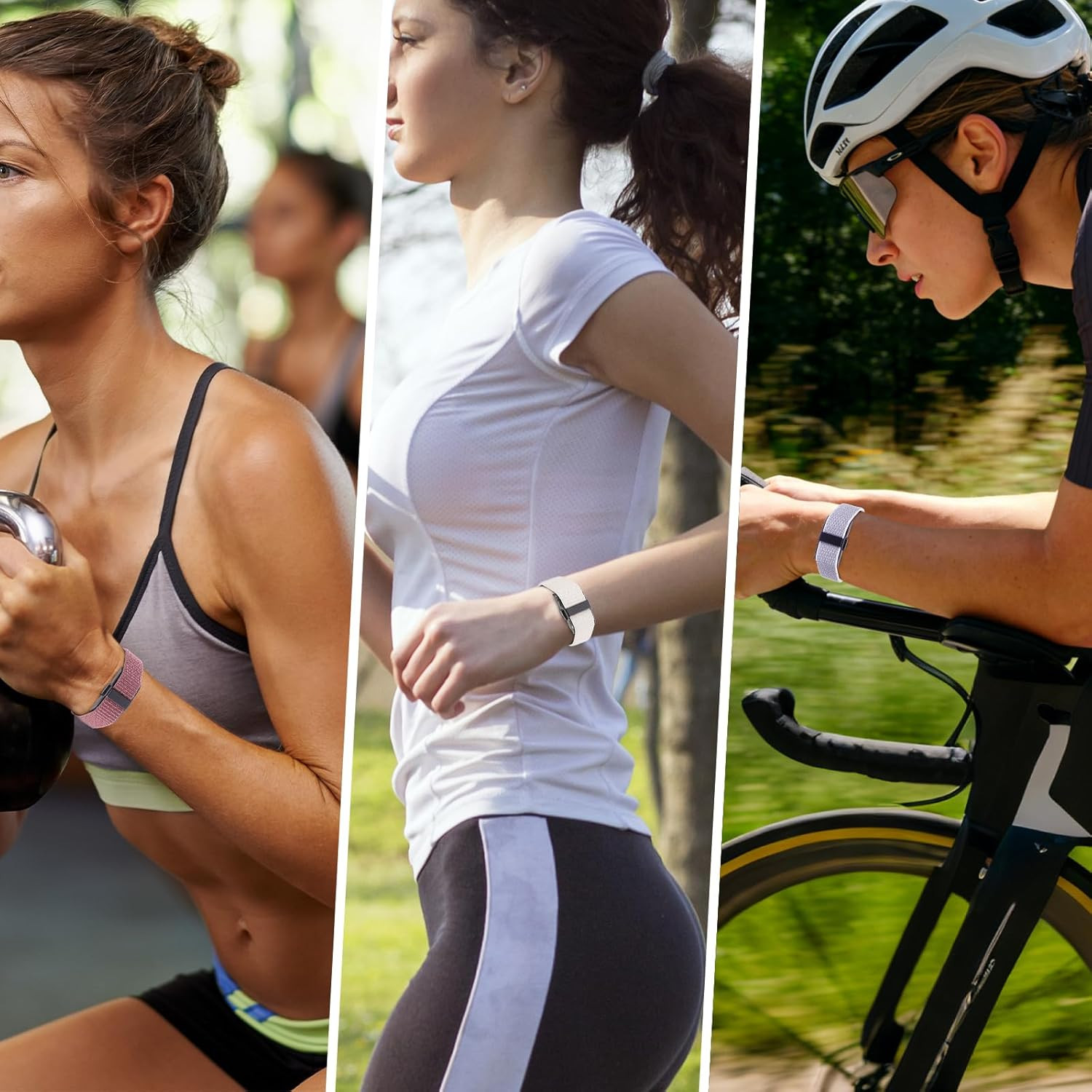 3-Pack Nylon Loop Sport Replacement Bands Compatible with Hume Health Band, Soft
