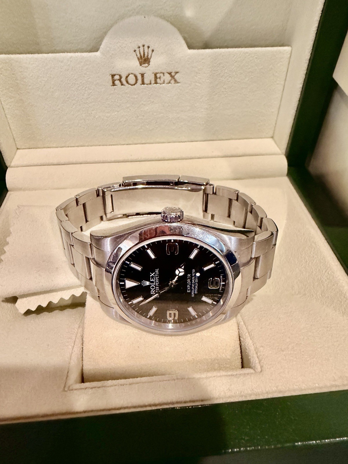 Rolex Explorer 214270 Black Dial Stainless Steel 39mm Oyster Bracelet w/ BOX