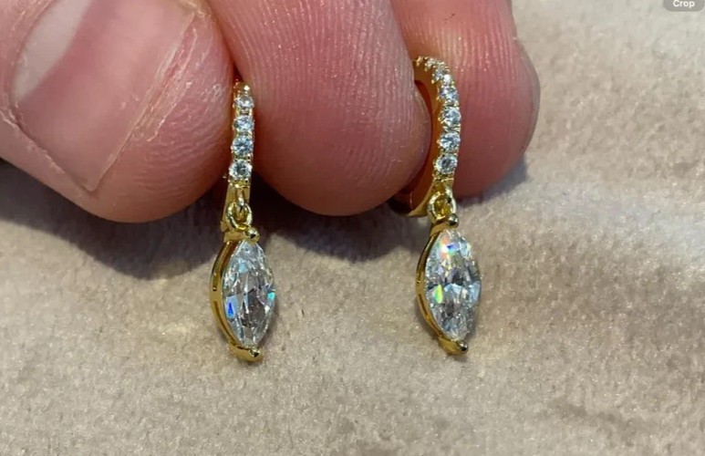 1.20Ct Marquise-Cut E/VS1 Lab Grown Diamond Drop Dangle Earrings Yellow Gold 14K