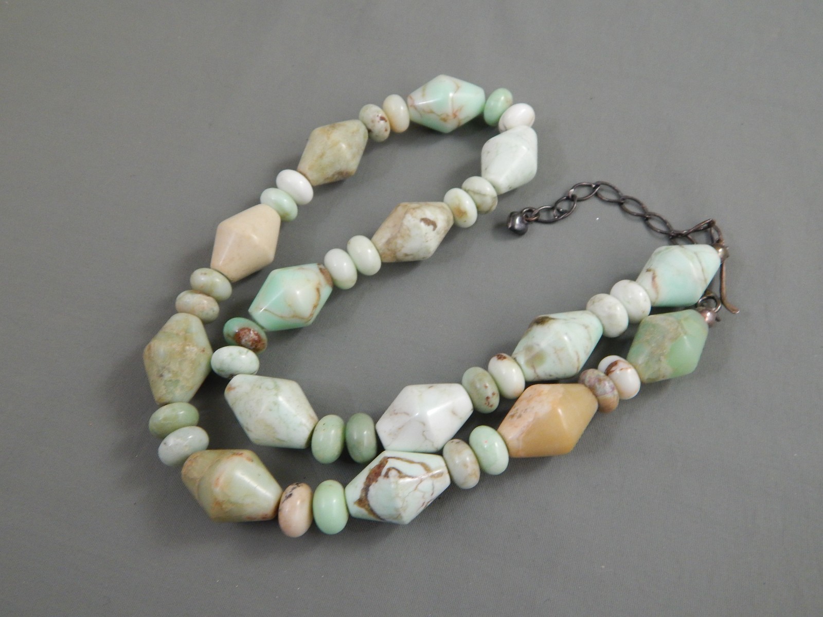 Signed DTR 925 Mine Finds by Jay King Bi-cone Gemstone Bead Necklace 22″ adj