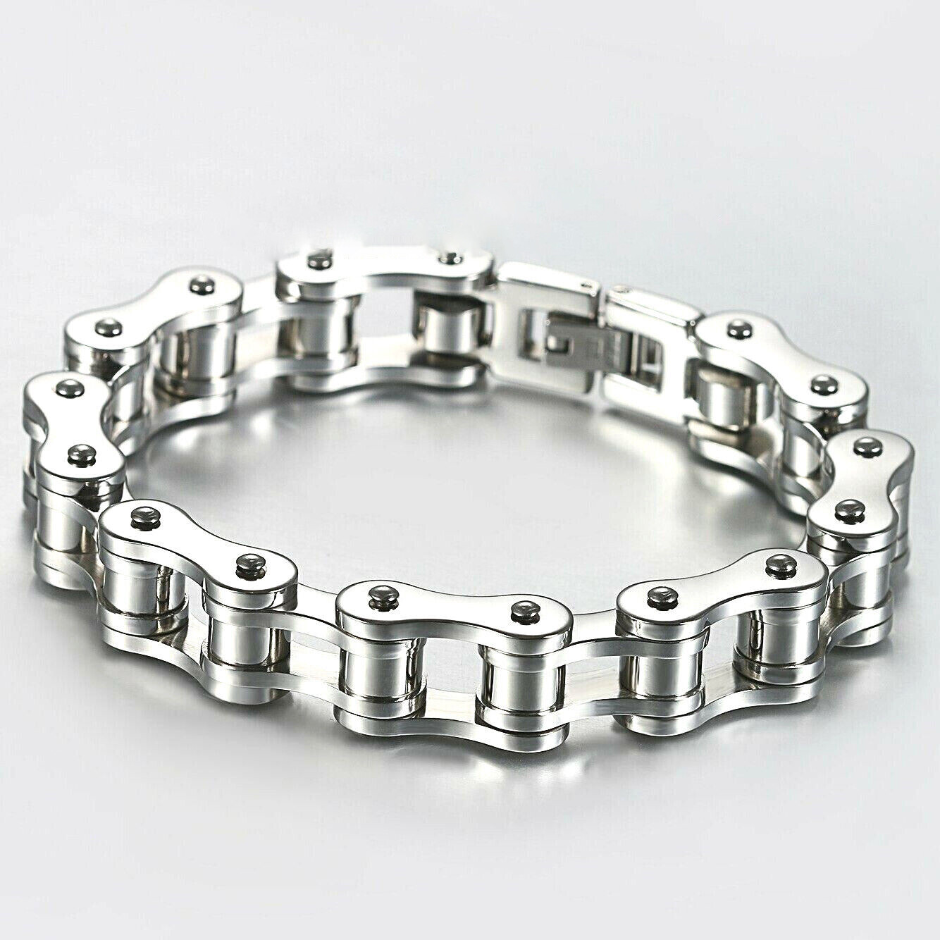 SOLID Stainless Steel Motorcycle Bike Chain Design Bracelet Men’s Jewelry New