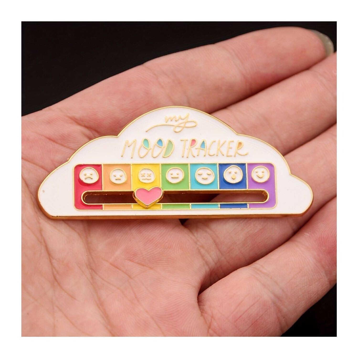 Mood Tracker Enamel Pin, Social Anxiety Interactive Mood Pin, Enamel Pin Gift