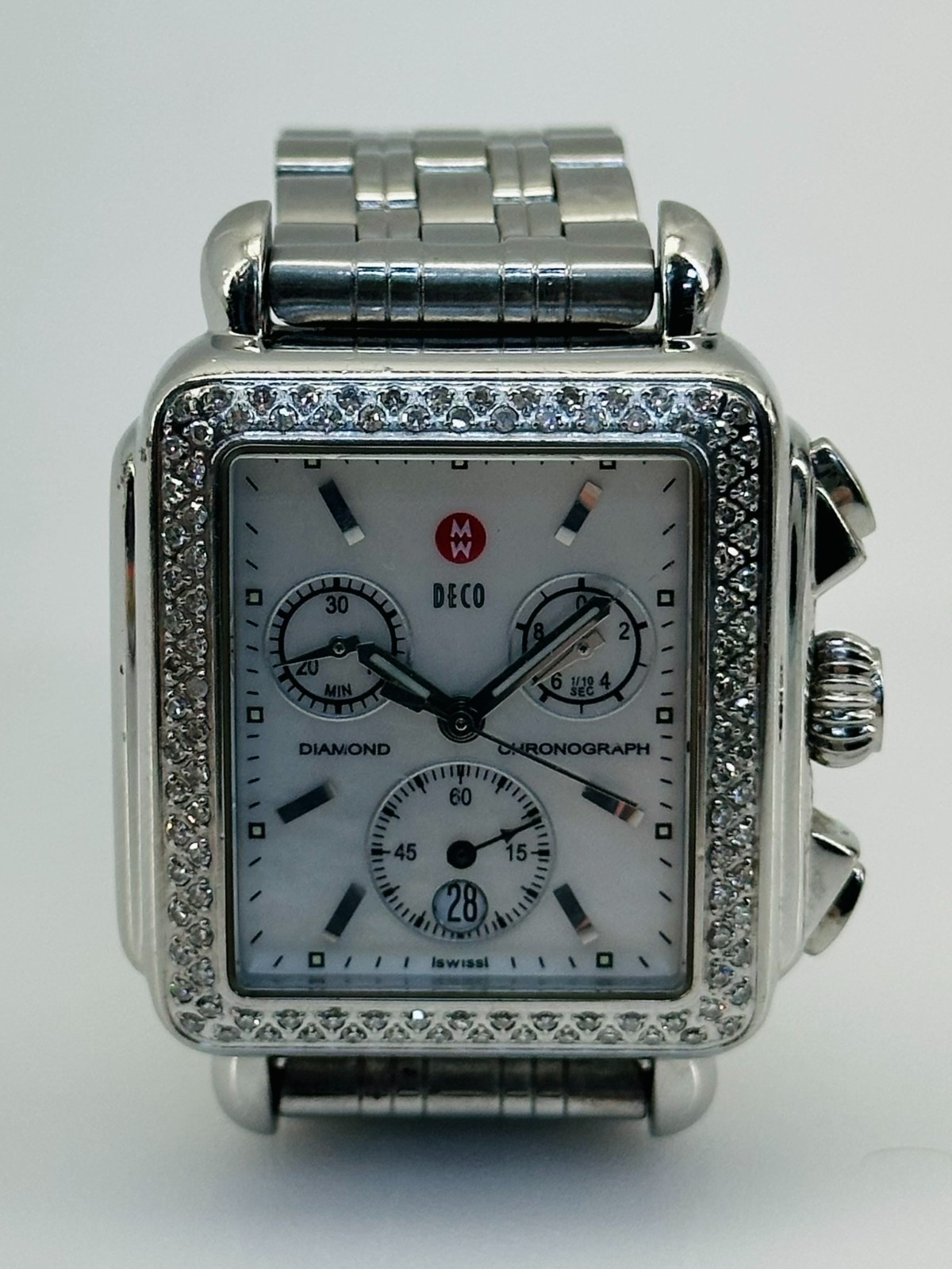 MICHELE DECO 33MM STAINLESSSTEEL DIAMOND WATCH