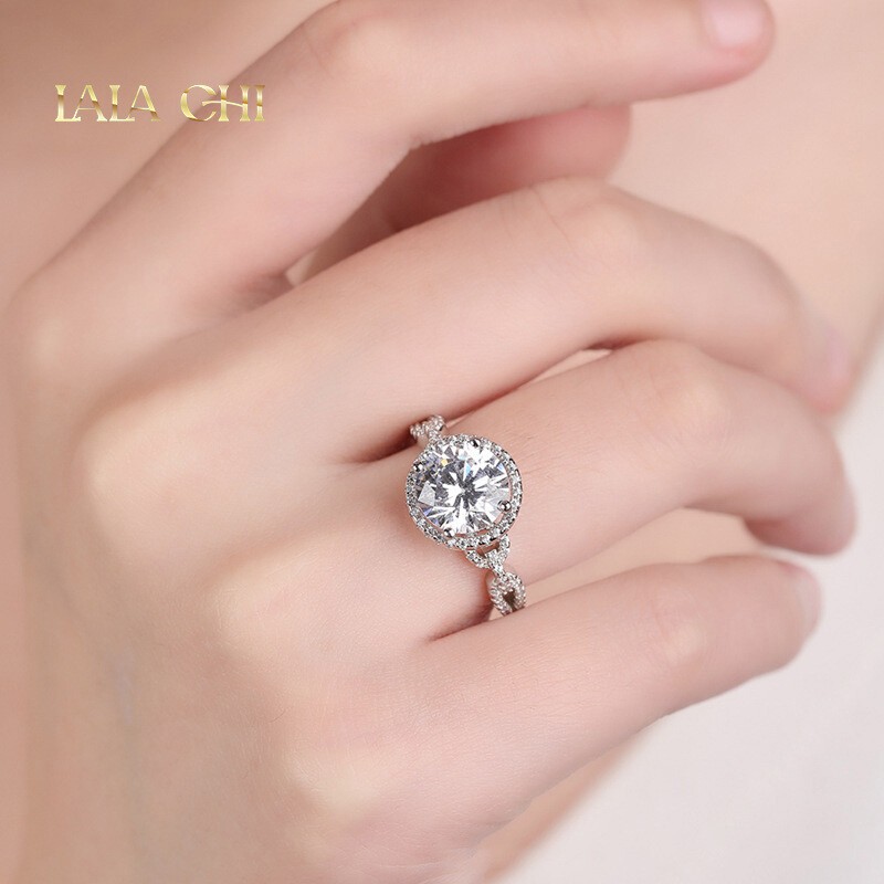 1CT 2CT 3CT Moissanite Engagement Ring VVS1/D Women 925 Sterling Silver Band