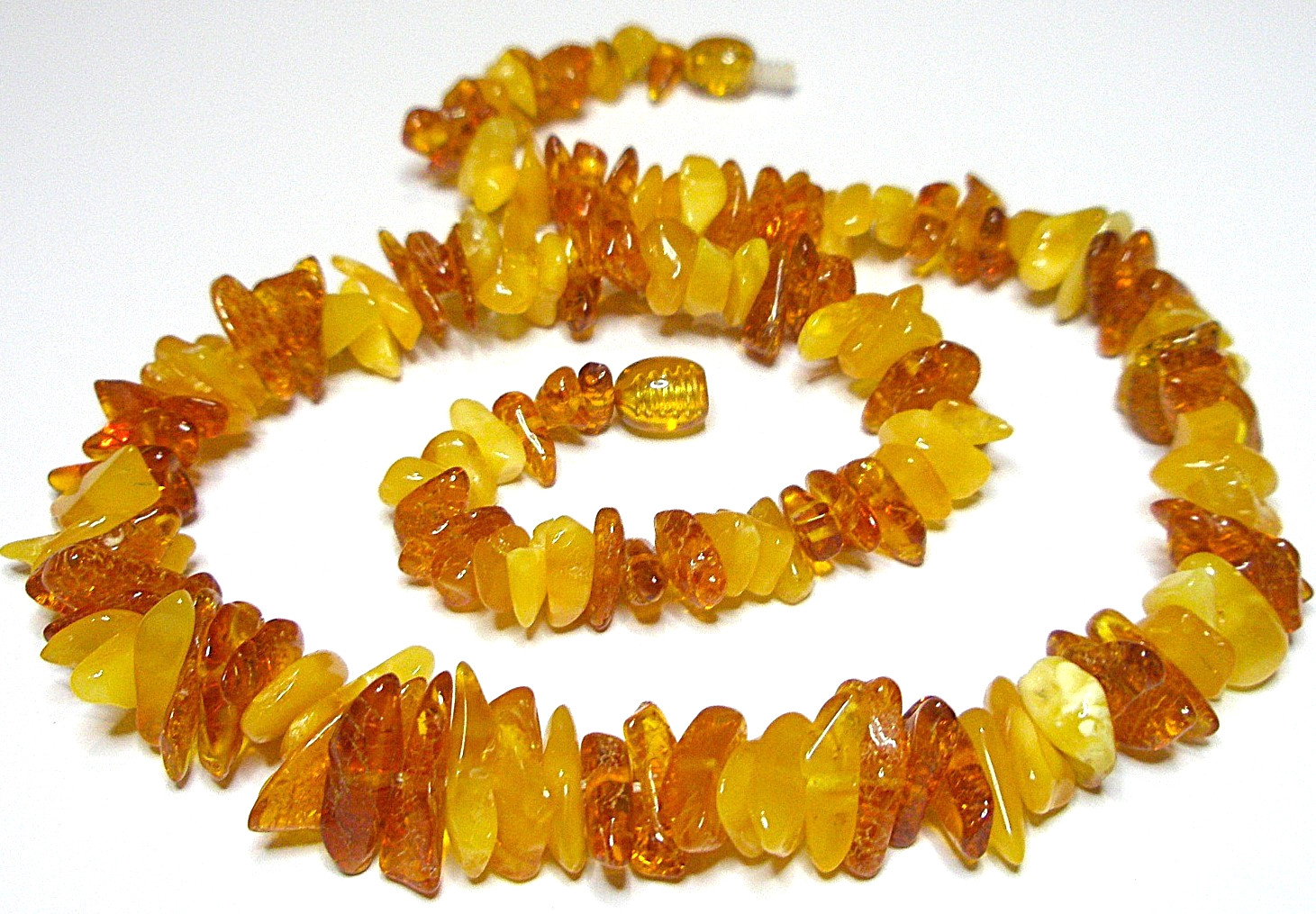 Genuine Baltic Amber Chip Necklace Boho Egg Yolk Cognac 45 cm – 17.7”, 18 gram