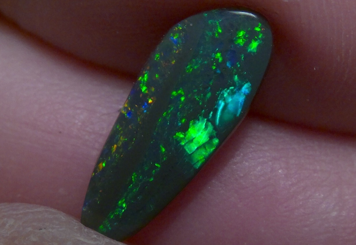1.78ct solid Lightning Ridge black opal, stunning multicolour *see video*