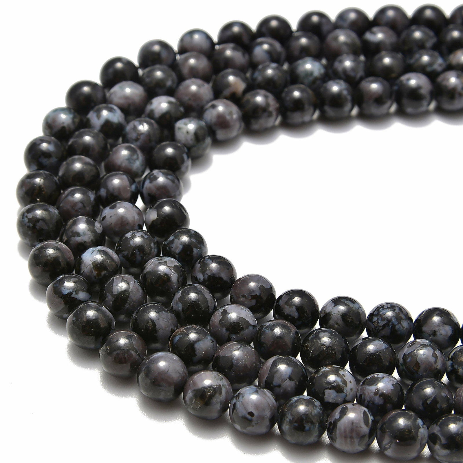 Indigo Gabbro Smooth Round Beads 6mm 8mm 10mm 12mm 14mm 16mm 18mm 15.5″ Strand
