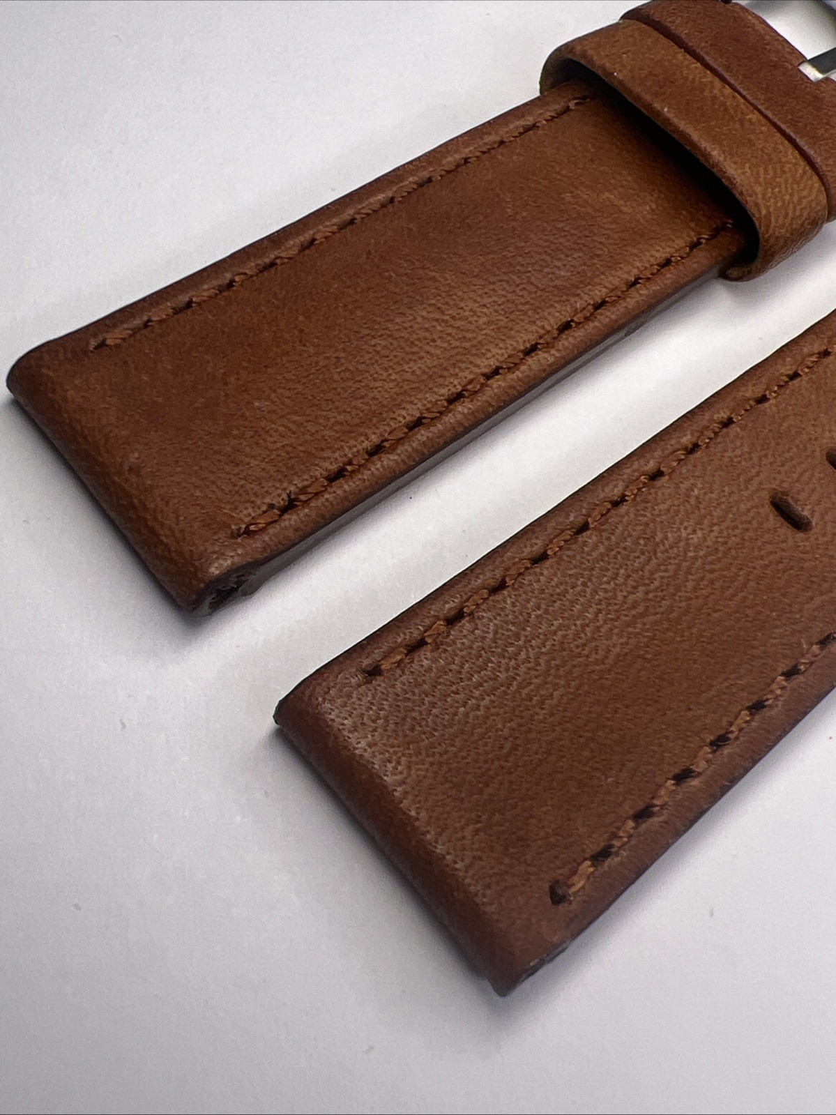 Filson Cognac Brown 22mm x 22mm Leather Watch Strap w/ Steel Tang Clasp