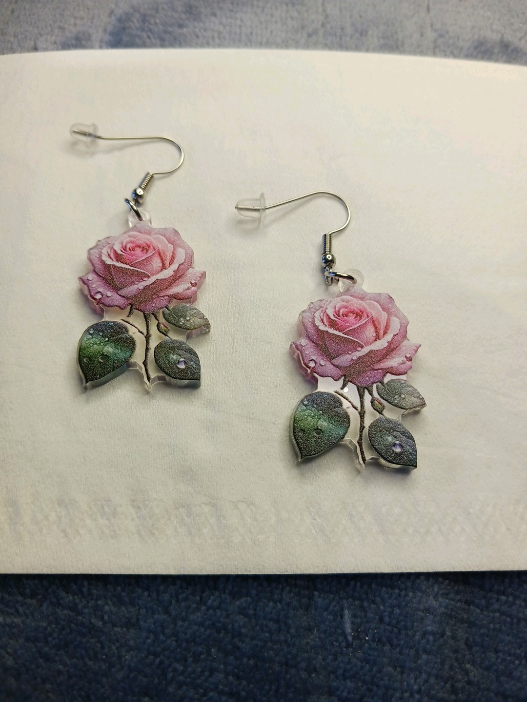 Pretty Rose Earrings. 1″ × 1″. Visible On Both Sides. 14 Pairs Available.