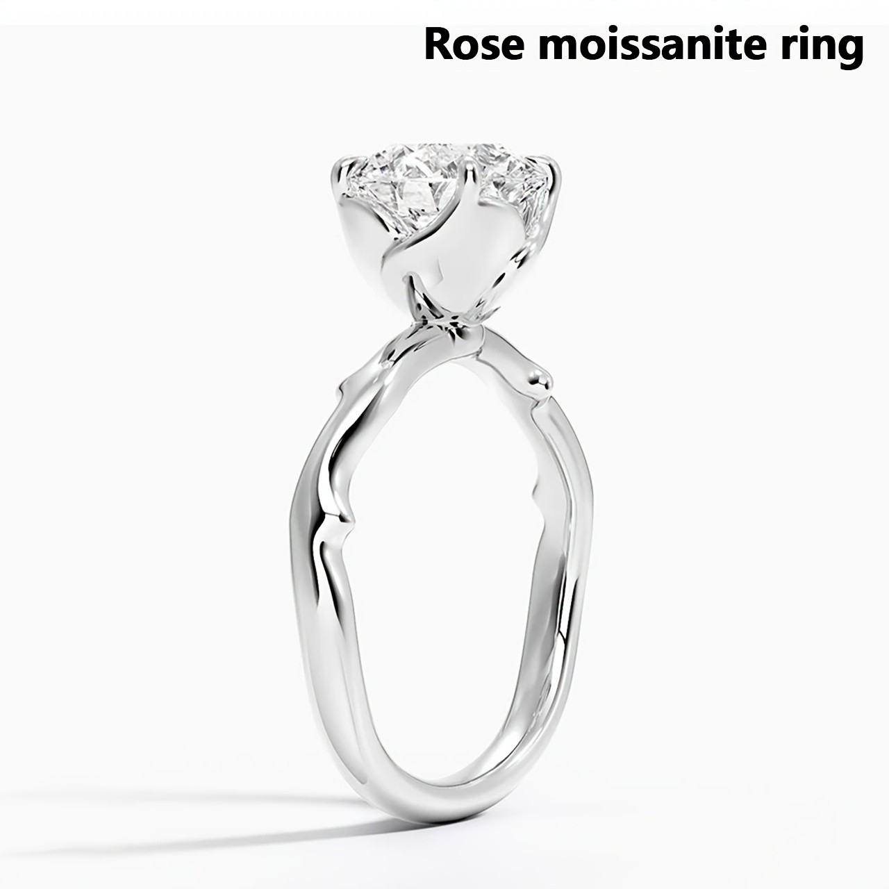 925 Silver Moissanite Solitaire Ring Size 6 7 8 9 For Engagement Gift
