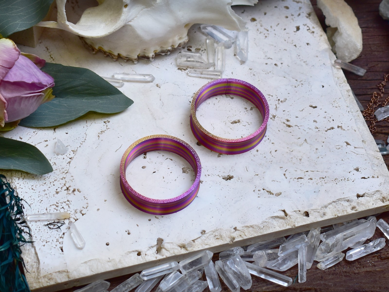 Ultra Light Ear Tunnels 10-200mm | Pink Twist Ear Plugs | Pair | 9 shapes