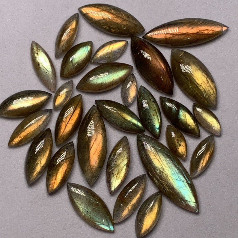AAAA Quality Labradorite Marquise Shape Multi Flashy Fair Cabochon 4X10-10X30 MM