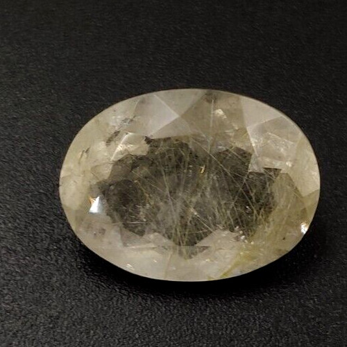 6.5 Ct Natural Rutilated Quartz Faceted Cut Oval 14.3×10.8mm Loose Gemstone W180