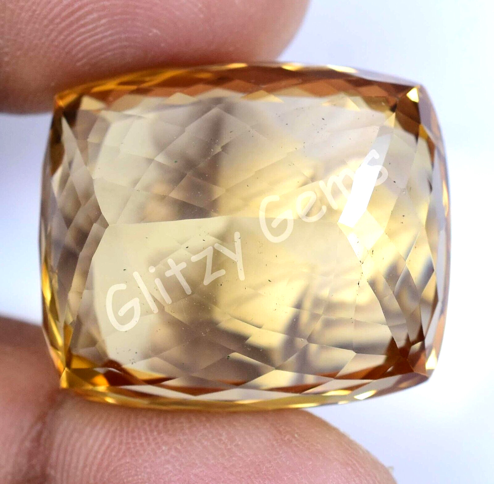 Natural Yellow Citrine 58.85 Ct Cushion Flawless Untreated Certified Gemstone