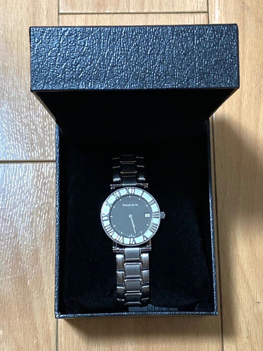 [B1P] Tiffany Atlas Gray Dial Boys Size Quartz Stainless Steel Watch [t9n]