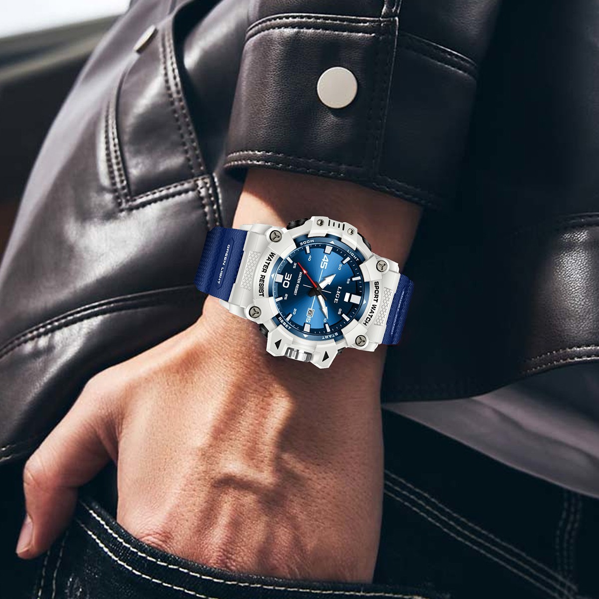 Men’s Sport Watch Big Dial Quartz Analog Date Luminous Waterproof Boy Wristwatch