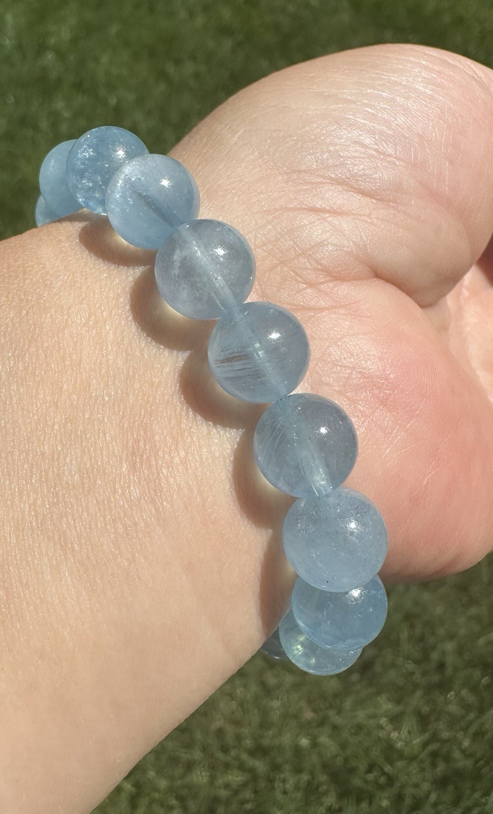 10.5-10.8mm High Quality Aquamarine Bracelet