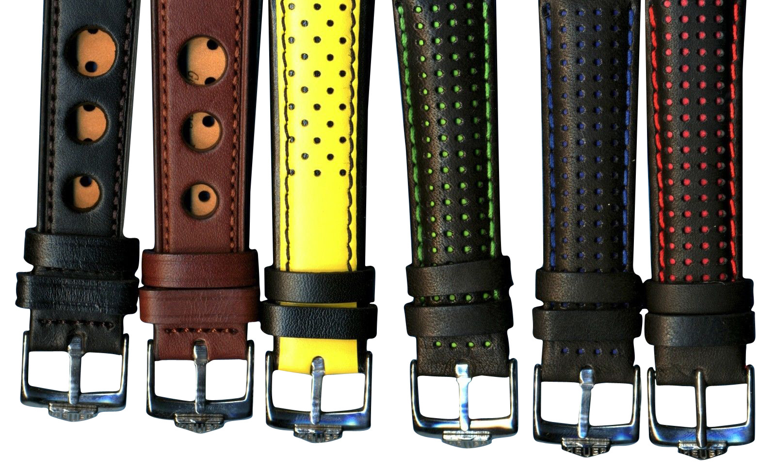 6 Colors 19mm 20mm Genuine Leather Rally Race Strap & Gen. Pre TAG Heuer Buckle