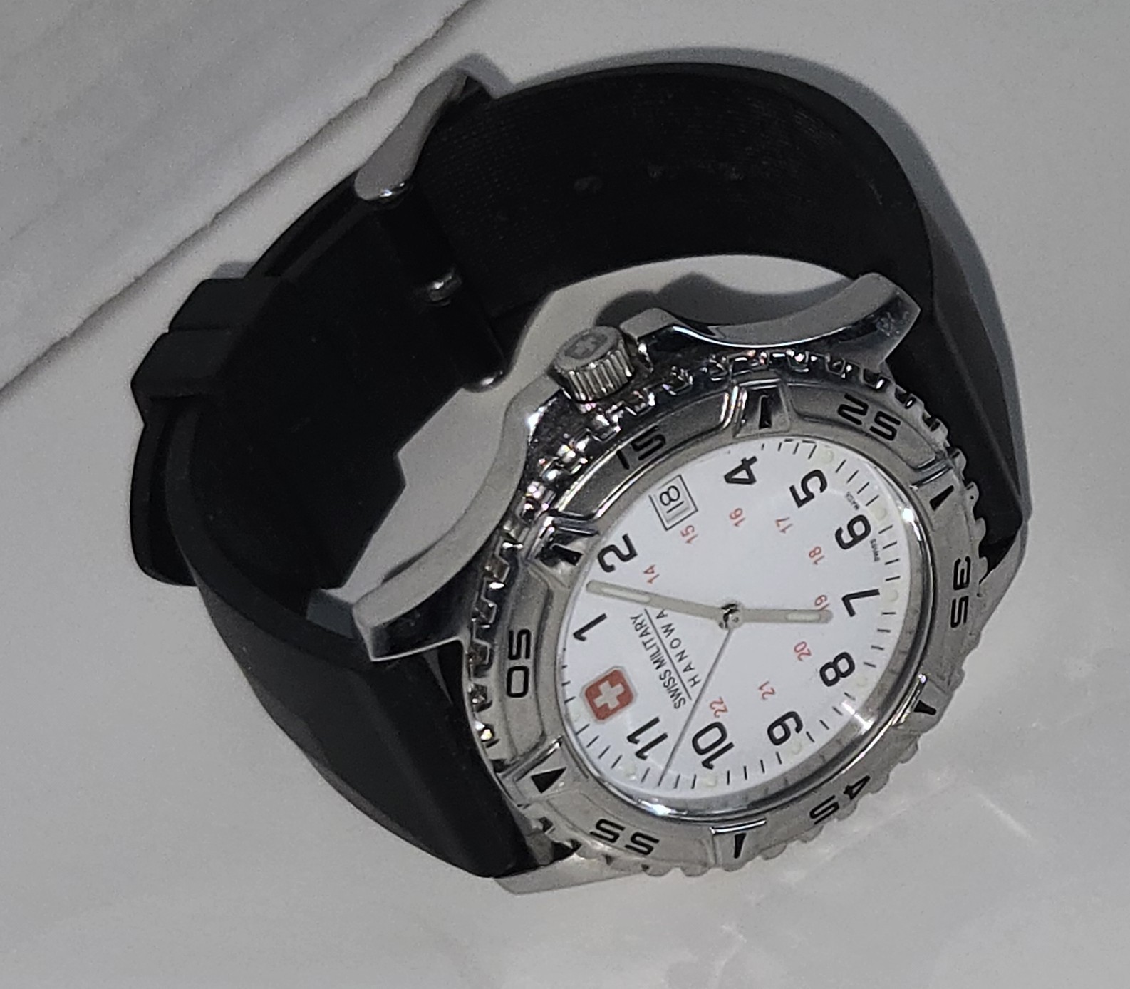 Swiss Made Swiss Military HANOWA Watch. Works! New Battery Stainless Steel 10ATM