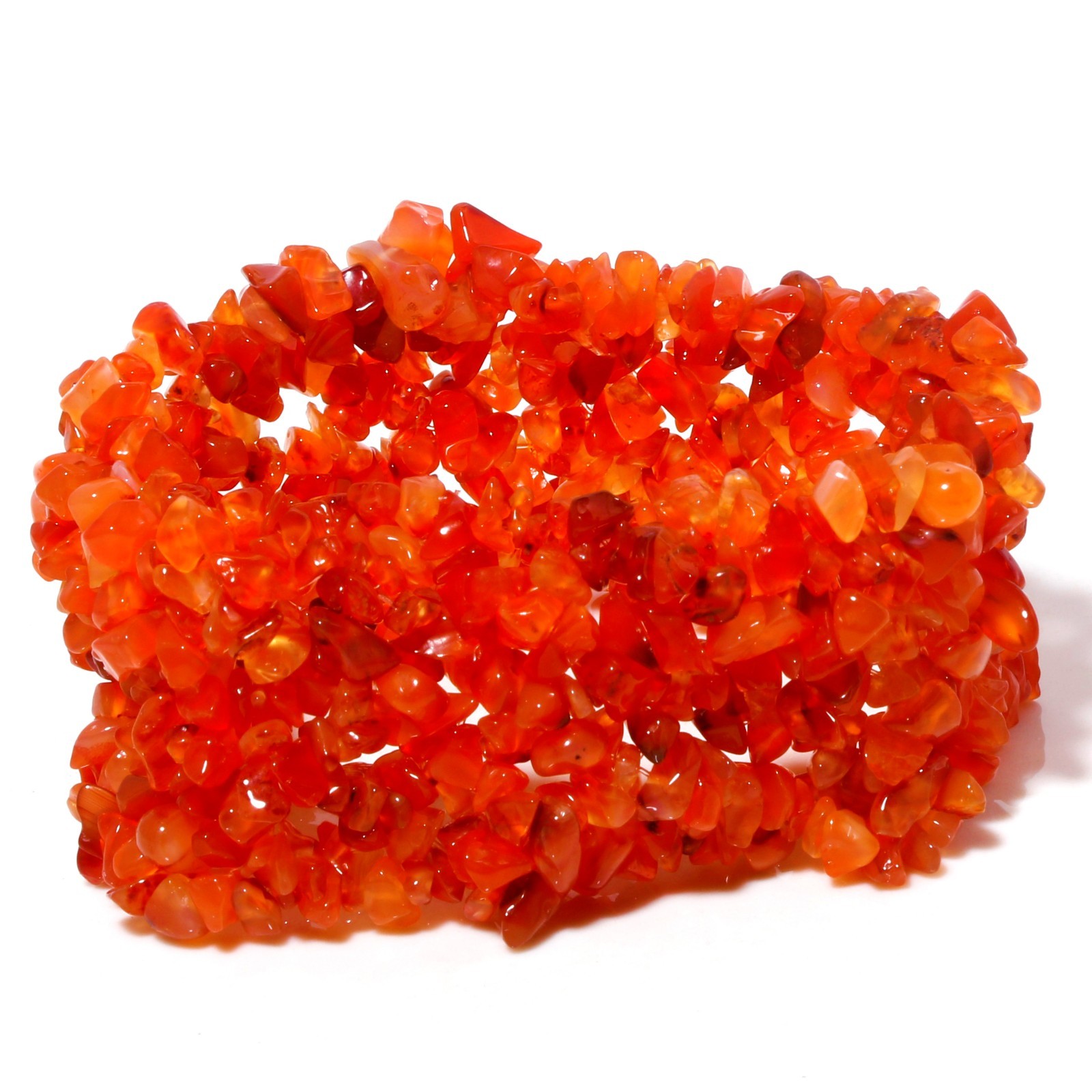 Natural Gemstone Chip Stretch Bracelet 7.5″ Multi Strand Choose Stone