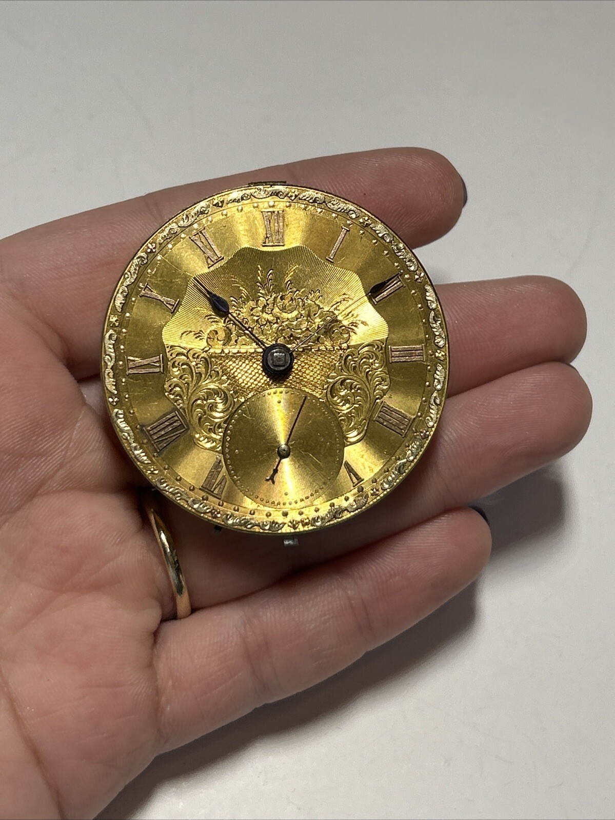 Collectible ROBINSON Verge Fusee Liverpool 24k Gold Dial Pwatch Movement
