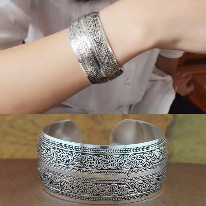 Luhaomisky 1Pc Silver Tibeten Carved Spiral Flower Small,