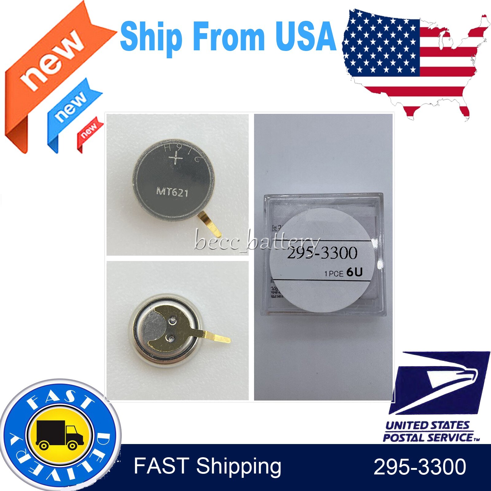 Rechargeable Battery for Citizen Watch 295-3300 MT621 Solar Light Charging