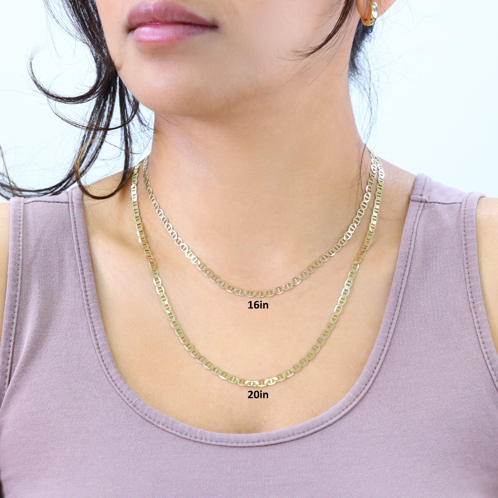 14K Yellow Gold Solid 2mm-7.5mm Mariner Anchor Flat Link Chain Necklace 16″- 30″
