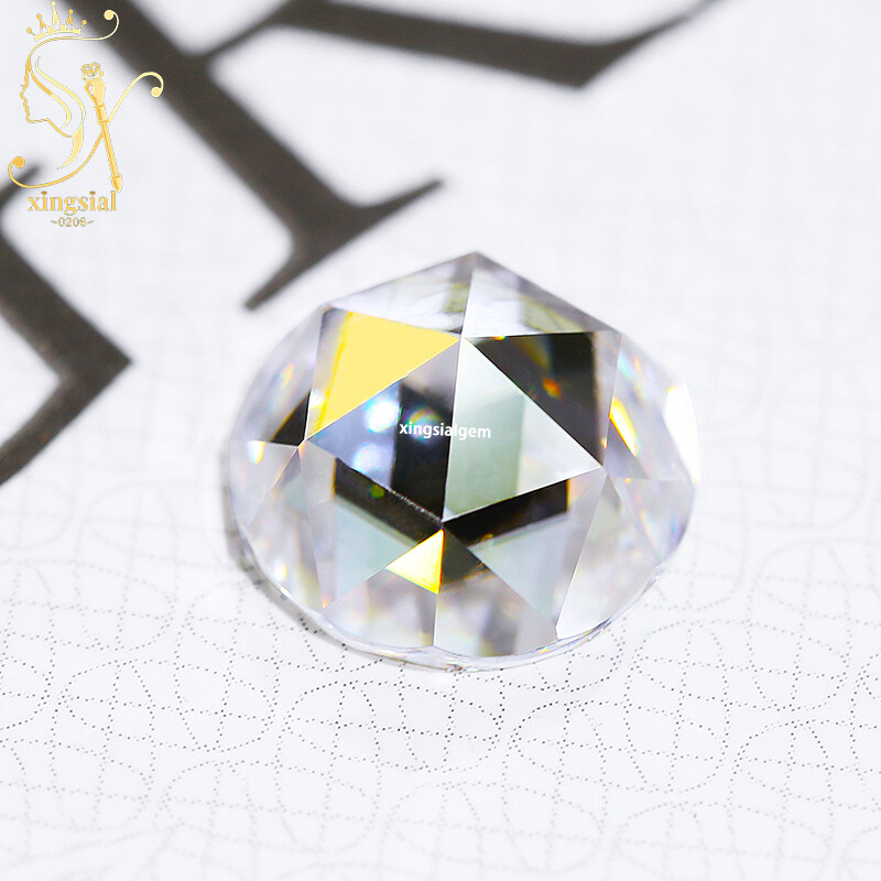 2mm-10mm D Color Moissanite Loose Stone Round Flat Bottom Rose Cut VVS1 For Ring